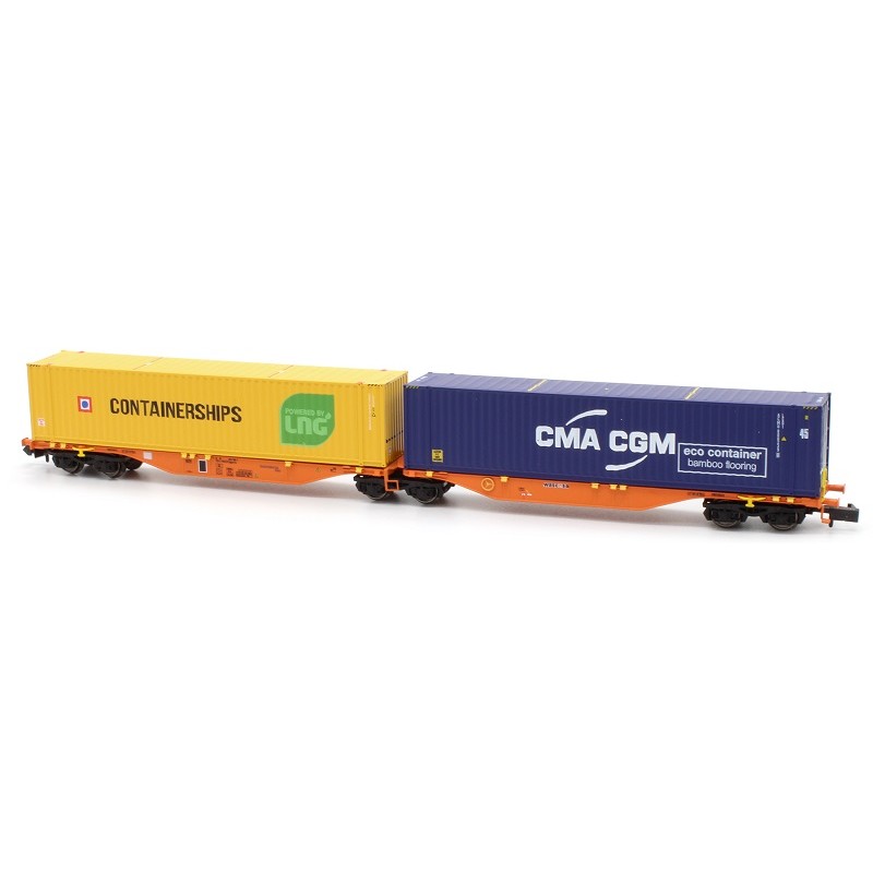 Plataforma doble articulada Sggmrss Wascosa NWMFT2 MfTrain Escala N