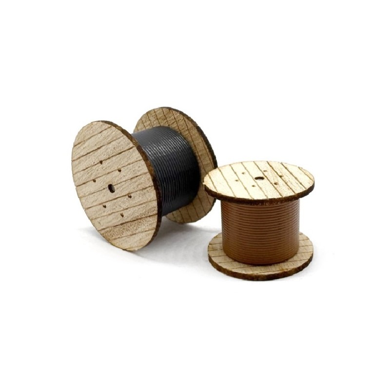 2 bobinas XL de cable de madera 221075 87Train Escala H0