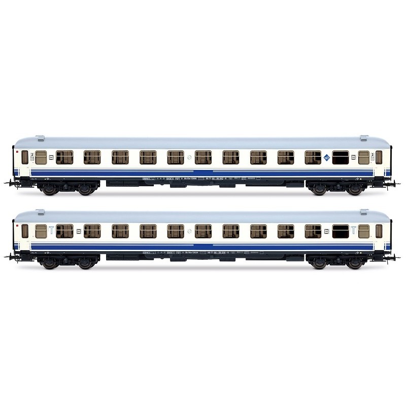 Set 2 coches Estrella Rías Bajas Literas RENFE HE4040 Electrotren Escala H0