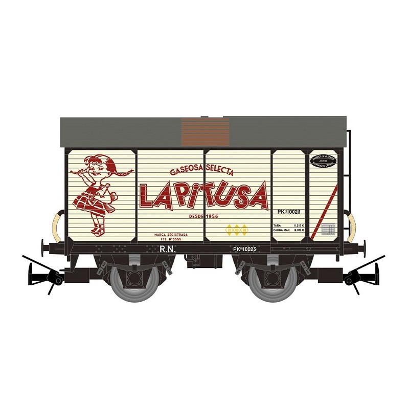 Vagón cerrado J, La Pitusa R.N. HE6104 Electrotren Escala H0