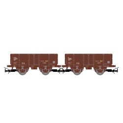 Set 2 vagones tipo X, cargados con sacos de hoja de tabaco RENFE HE6095 Electrotren Escala H0