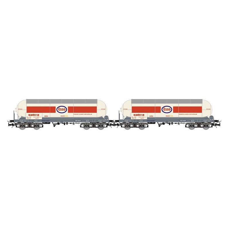 Set 2 cisternas ESSO-Saltra, RENFE HE6099 Electrotren Escala H0
