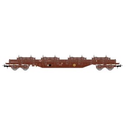 Vagón plataforma Res TRANSFESA con carga de bogies HE6039 Electrotren Escala H0