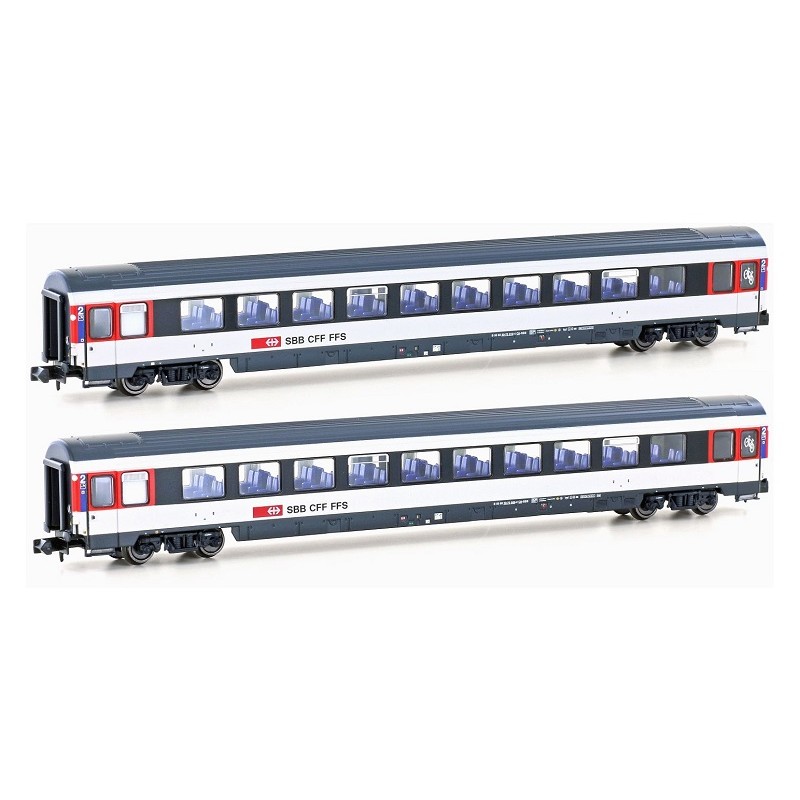 Set 2 coche de pasajeros SBB Bpm H25503 Hobbytrain Escala N