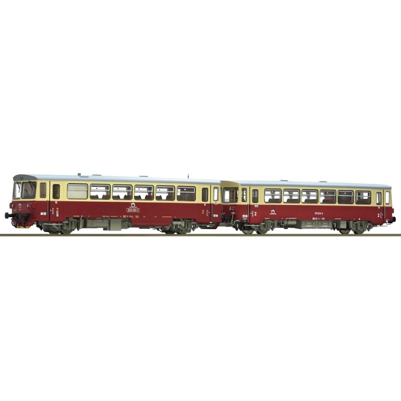 Automotor diésel 810 491-1 con vagón remolque, ZSSK 7700023 Roco Escala H0