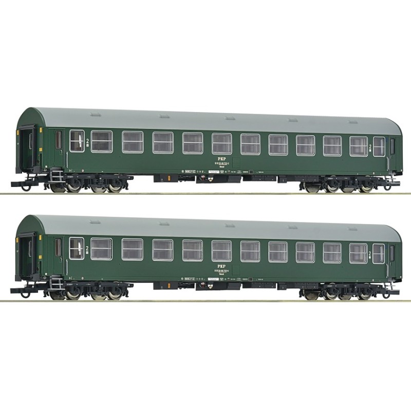 Set 2 coches de pasajeros PKP 6200102 Roco Escala H0