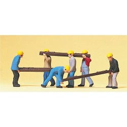 Obreros con traviesas 10034 PREISER Escala H0