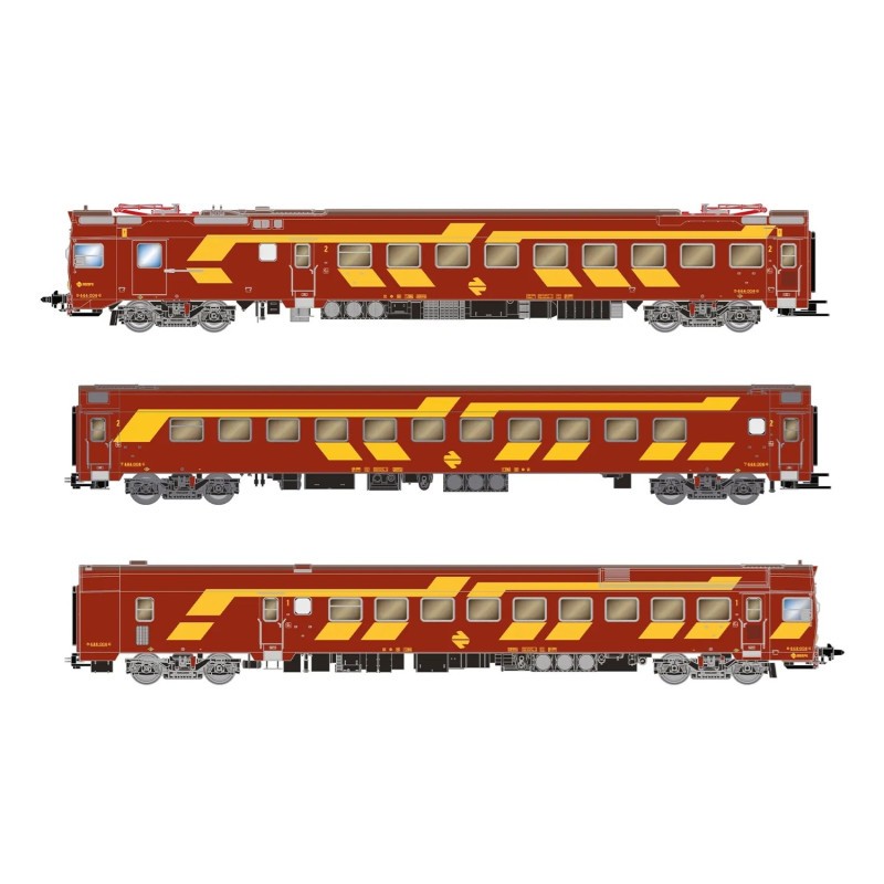 Automotor eléctrico DCC Sonido 444 RENFE Rojo Amarillo HN2616S Arnold Escala N