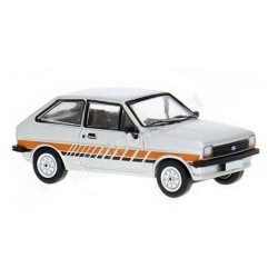 Coche miniatura Ford Fiesta MK I Festival de 1975 color plateado escala H0 1:87 de Brekina PCX87 referencia PCX870771