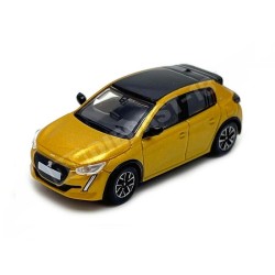 Coche miniatura Peugeot 208 II de 2019 color amarillo escala H0 1:87 de Brekina PCX87 referencia PCX870592