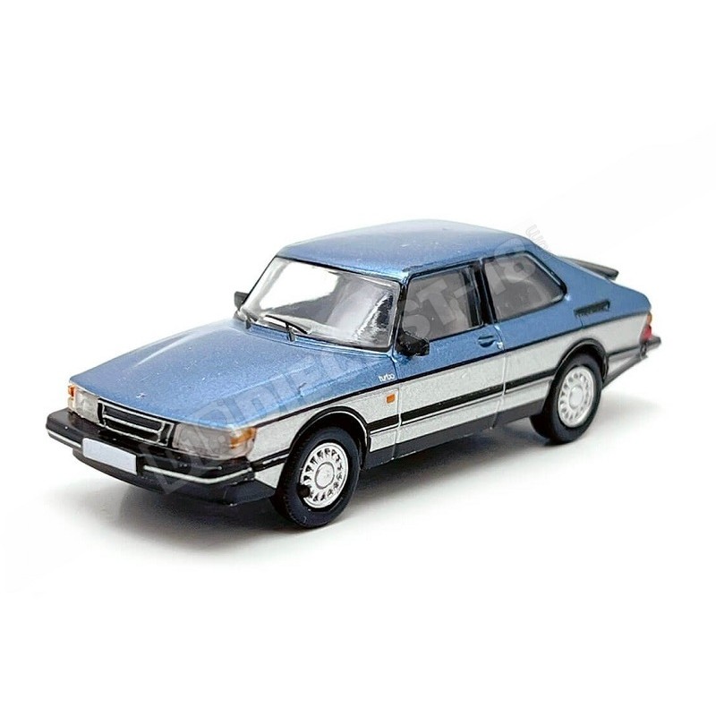 Saab 900 Turbo 1986 Azul y Plata Brekina PCX870651 Escala H0 1:87
