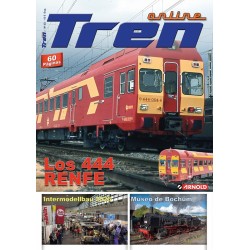 Portada de la revista Tren número 62 en formato papel con monográfico especial dedicado a los automotores Renfe serie 444