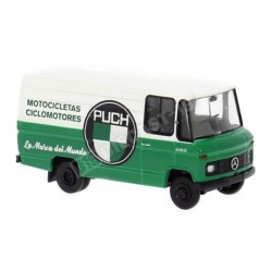 Coche miniatura Mercedes L 406 D Kasten Puch verde/blanco escala H0 1:87 Brekina