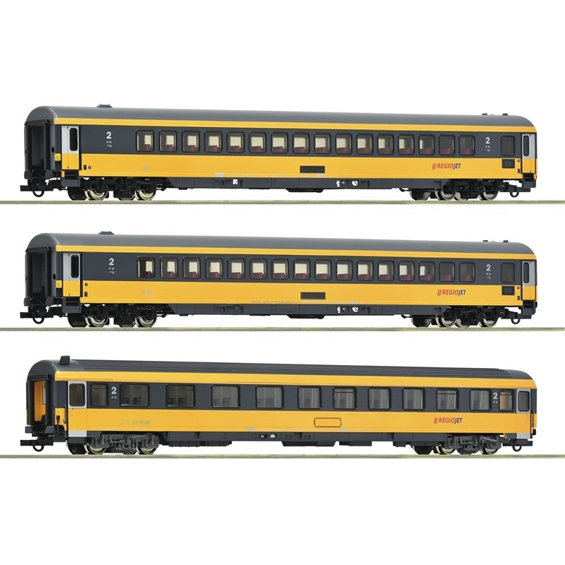 Set 3 Coches Viajeros RegioJet Roco 6200082 H0