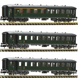 Set de tres coches de viajeros de cercanías de la compañía francesa SNCF de Época III Fleischmann ref 6260067 escala N
