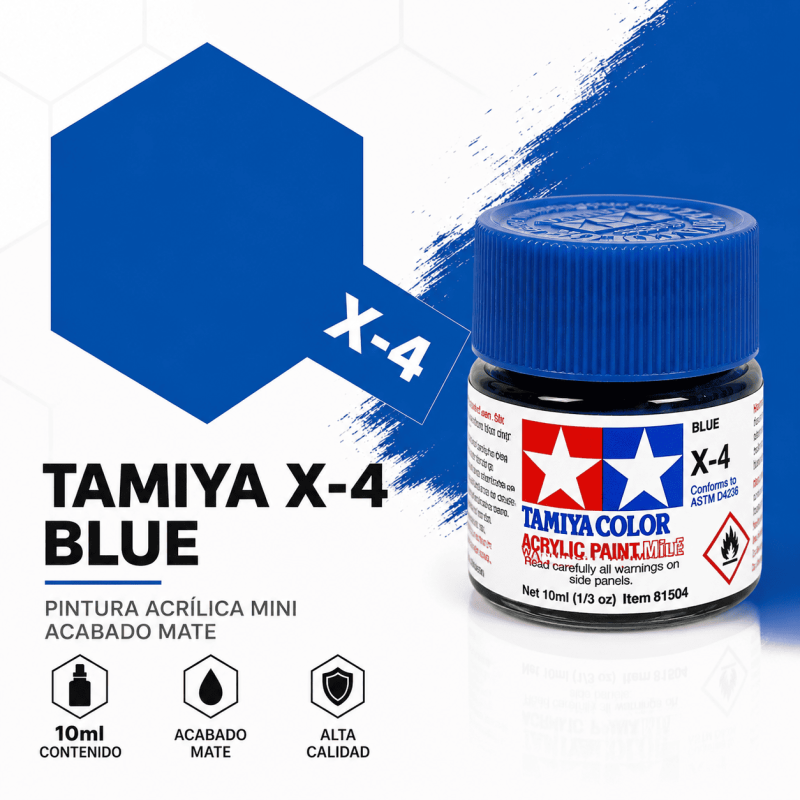 Pintura Acrílica X-4 Azul Tamiya 10ml
