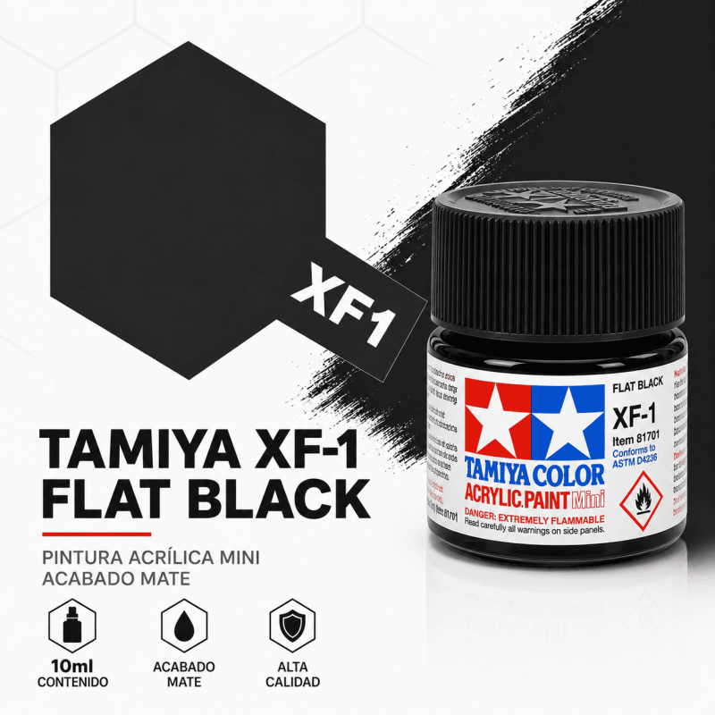 Pintura Acrílica XF-1 Negro Tamiya 10ml