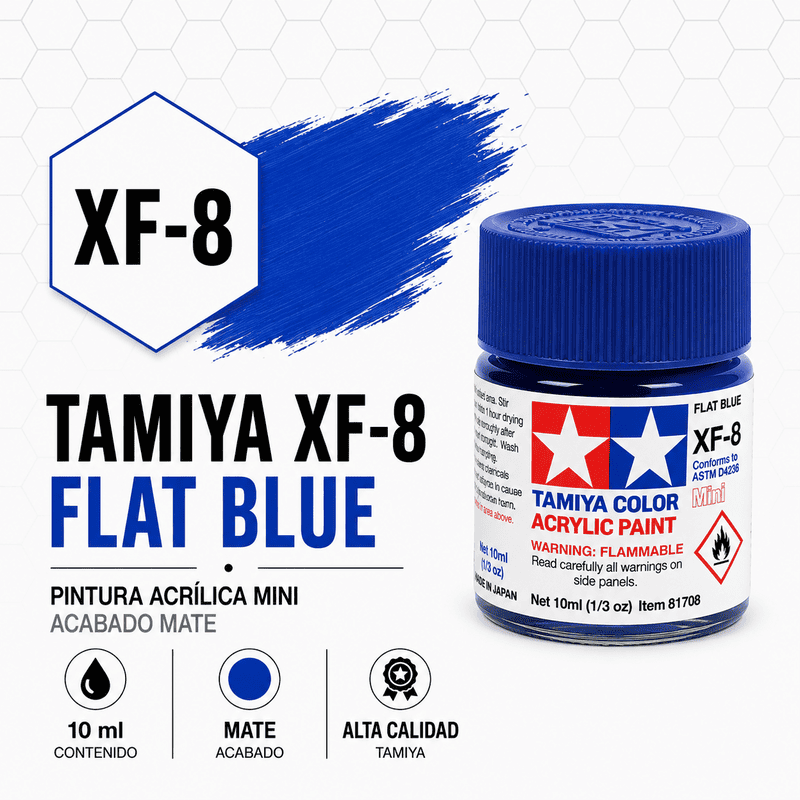 Pintura Acrílica XF-8 Azul Tamiya 10ml