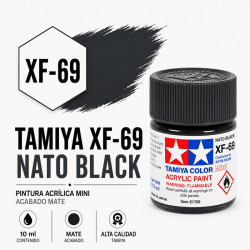 Pintura Acrílica Tamiya XF-69 Negro OTAN 10 ml