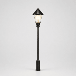 Farola clásica urbana Premium metálica de 4,4 cm de alto con luz LED blanca cálida fondo solido
