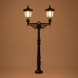 Farola clásica urbana ornamental LHM619-H0 de 8,7 cm de alto con luz LED fondo solido