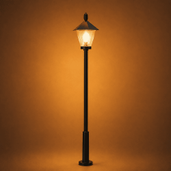 Farola clásica de época F626-H0 ornamental victoriano y luz LED MDT Models fondo solido