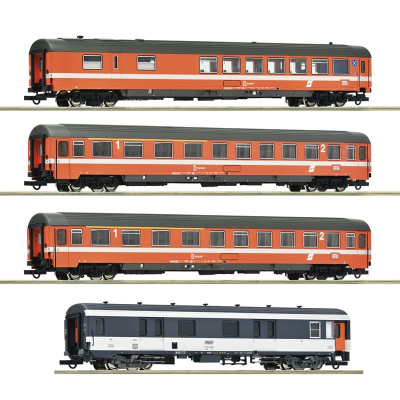 Set 4 coches Arlberg Express ÖBB H0 Roco 6200077