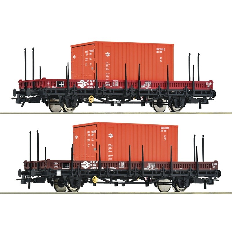 Set 2 vagones de teleros MÁV H0 Roco 6600076
