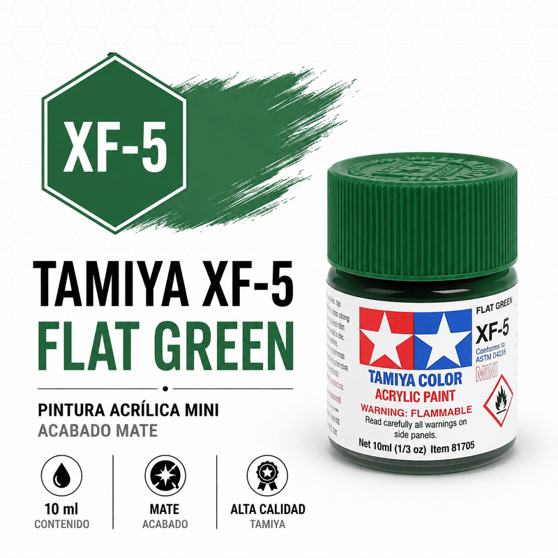 Pintura acrílica XF-5 Verde Mate 10 ml Tamiya