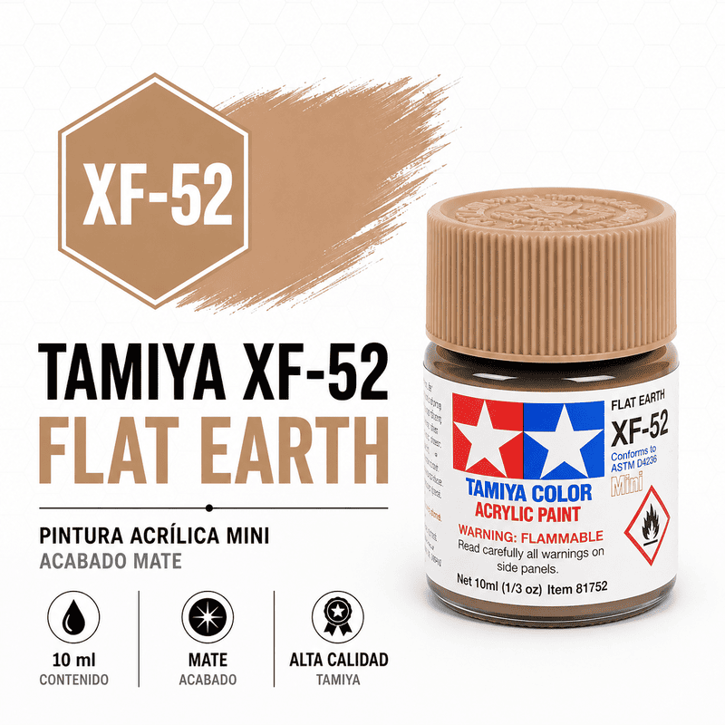 Pintura acrílica XF-52 Tierra Mate 10 ml Tamiya