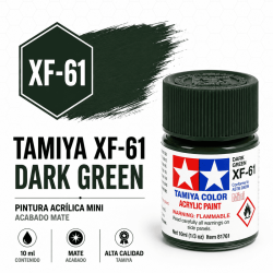 Pintura Tamiya XF-61 Verde Oscuro Mate 10 ml