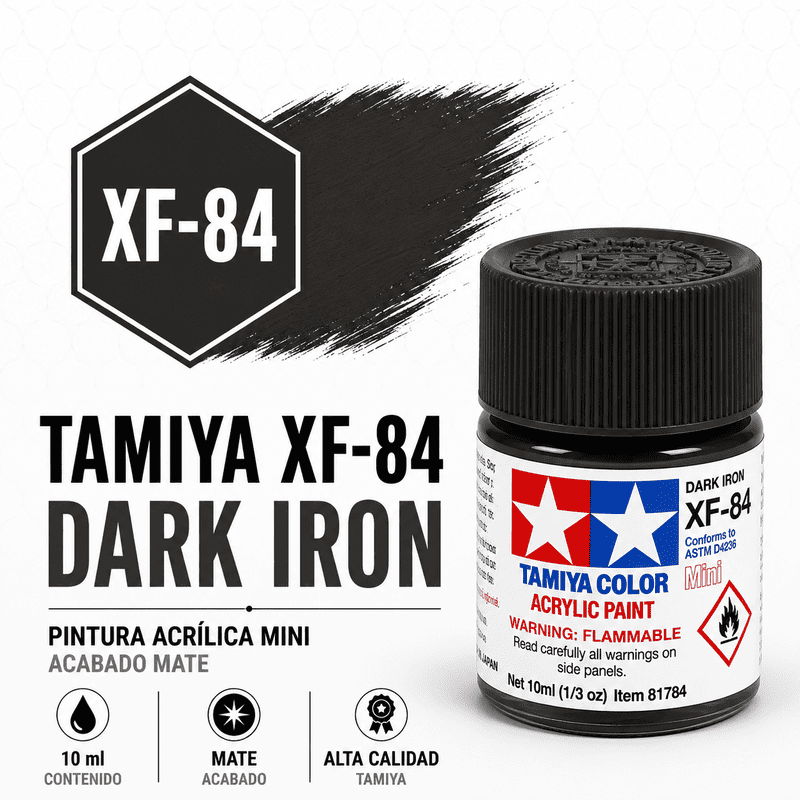 Pintura acrílica XF-84 Hierro Oscuro Mate 10 ml Tamiya