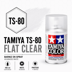 Barniz en spray Tamiya TS-80 Transparente Mate 100 ml