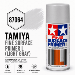 Imprimación gris claro en spray Tamiya Fine Surface Primer L 180 ml 87064