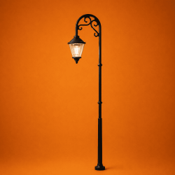Farola de iluminación urbana moderna LED LHM630-H0 en escala H0 MDT Models fondo solido