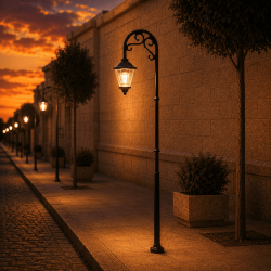 Farola de iluminación urbana moderna LED LHM630-H0 en escala H0 MDT Models