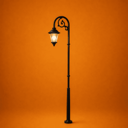 Farola de iluminación urbana moderna LHM629-N en escala N MDT Models fondo solido
