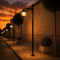 Farola de iluminación urbana moderna con tecnología LED LHM627-N en escala N MDT Models