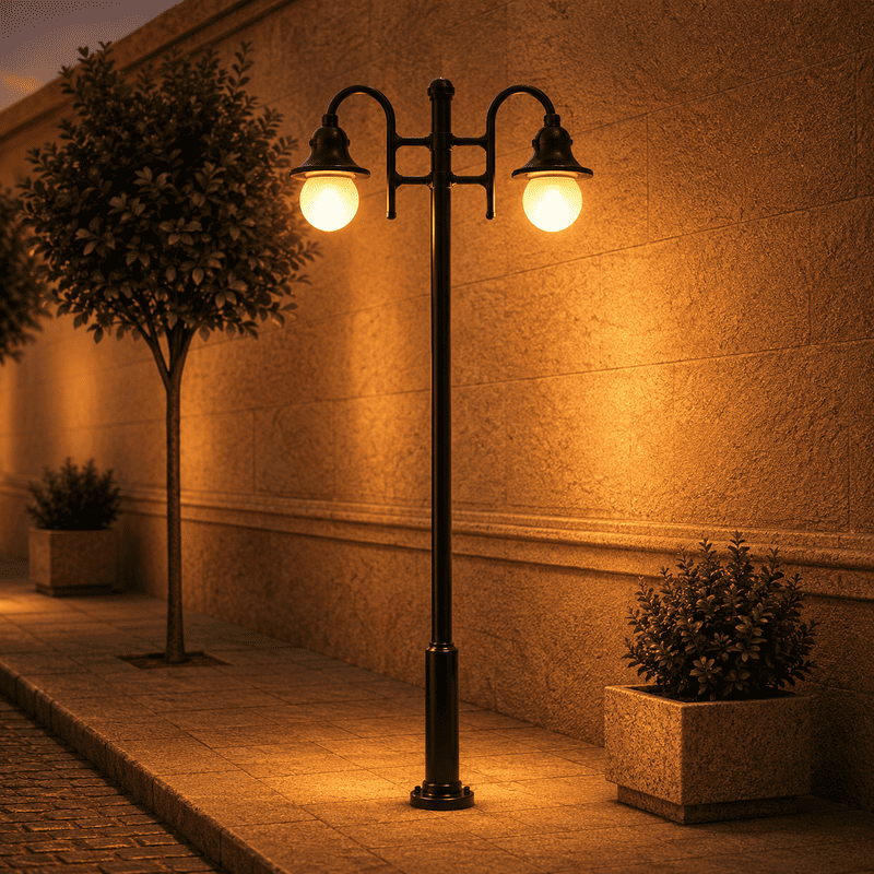 Farola doble clásica LED 6 cm H0 LHM06 MDT Models