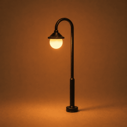 Farola de iluminación urbana clásica con tecnología LED LHM634-H0 en escala H0 MDT fondo solido