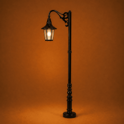 Farola de iluminación urbana clásica sencilla con tecnología LED LH617-H0 en escala H0 MDT Models fondo solido