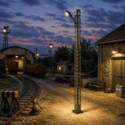 Farola de iluminación industrial y ferroviaria LHM814-N en escala N MDT Models