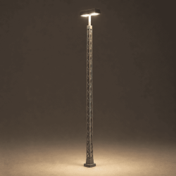 Farola doble de iluminación LHM806A1-H0 en escala H0 MDT Models fondo solido