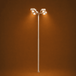 Farola monumental de 4 focos LHM802-H0 en escala H0 MDT Models fondo solido