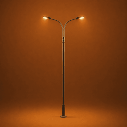 Farola urbana LED Steel Street Lamp-02 en escala N MDT Models fondo solido