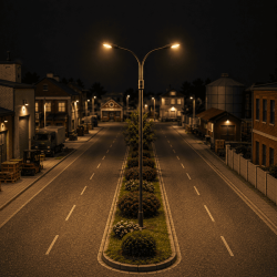 Farola urbana LED Steel Street Lamp-02 en escala N MDT Models