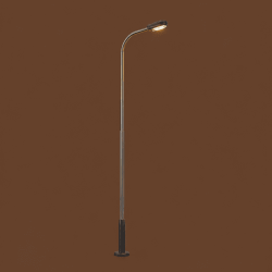 Farola urbana LED individual ajustable en altura (2 a 12 cm) modelo Steel Street Lamp-01 en escala H0 MDT Models fondo solido