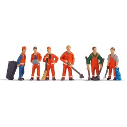 Set de figuras de operarios de limpieza urbana para maquetas H0 NOCH 15029