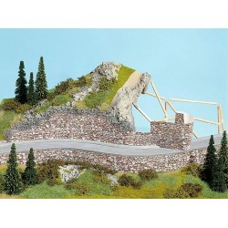 Lámina de cartón repujado textura muro de piedra cantera H0 NOCH 57740 fondo solido