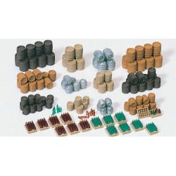 Set de barriles, botellas, cajas y toneles 17105 PREISER Escala H0
